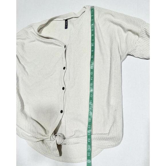 Iwollence Womens Sweater Shirt Waffle Knit Thermal Long Sleeve Tie Knot XL - Picture 13 of 15